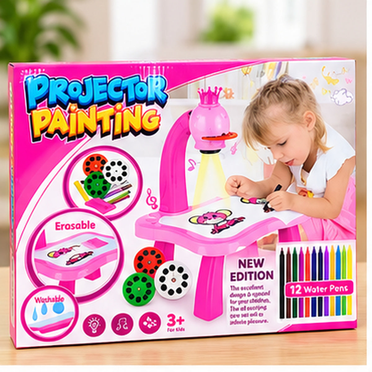 Kids Projector Painting Set with 12 Watercolour Pens