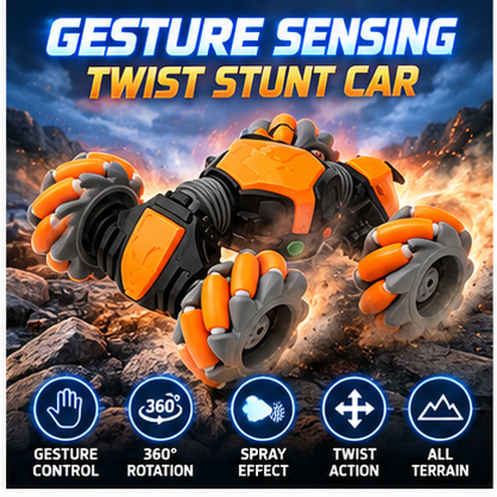 RC Transforming Stunt Car with 360° Rotating Wheels