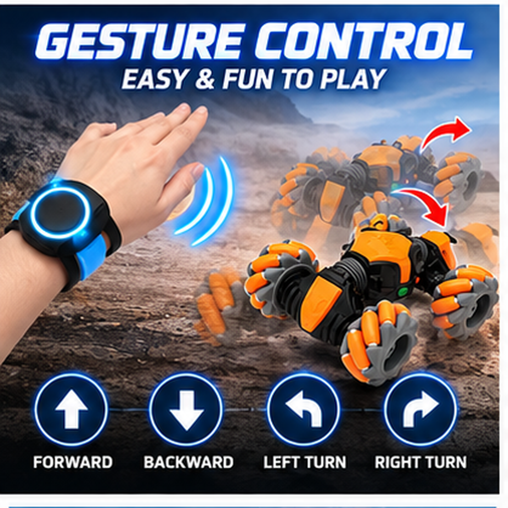 RC Transforming Stunt Car with 360° Rotating Wheels