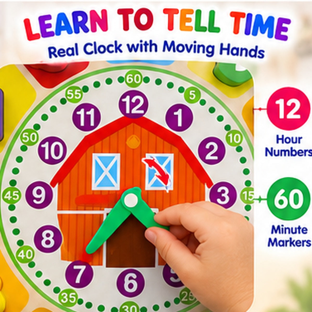 Wooden Number Puzzle Clock for Kids