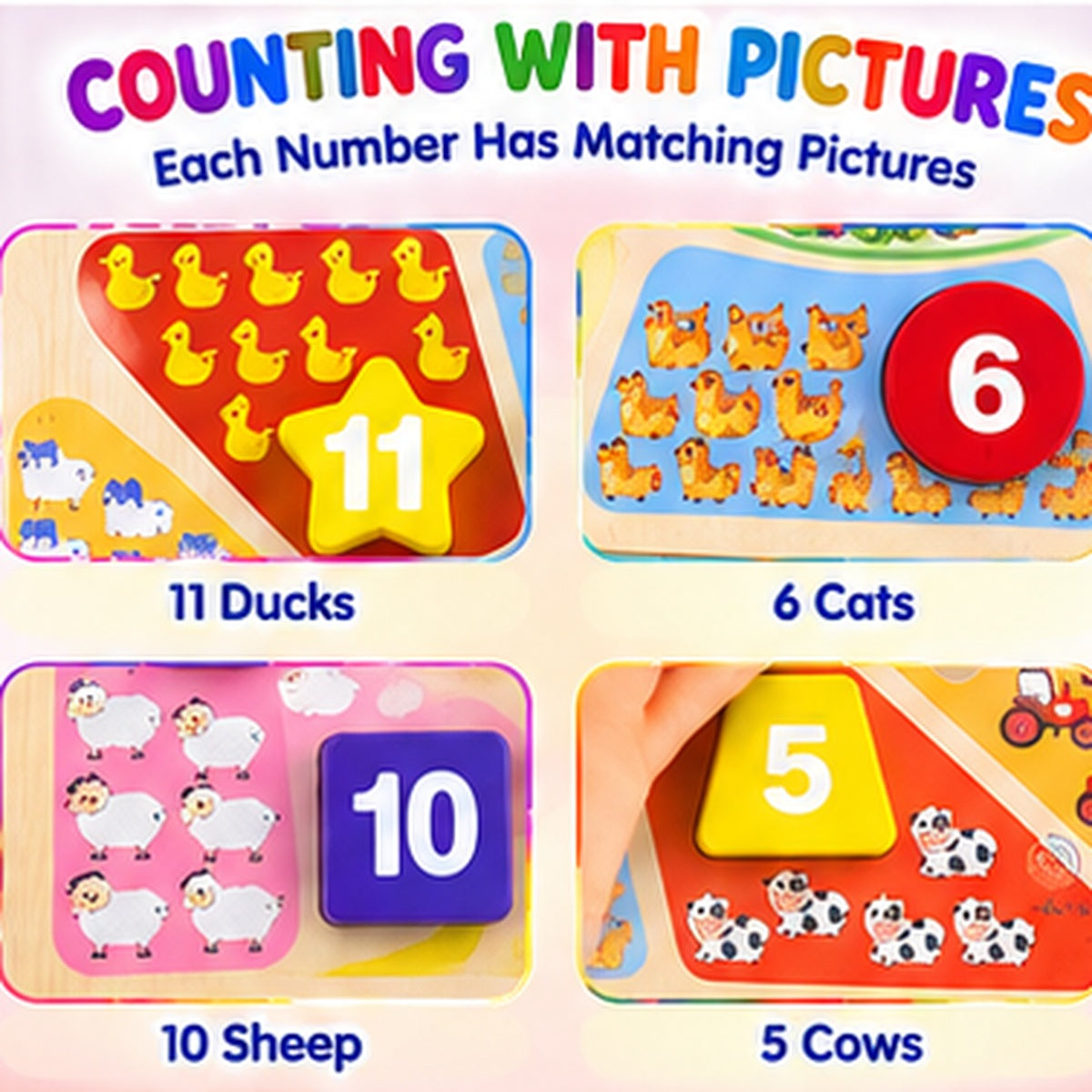 Wooden Number Puzzle Clock for Kids