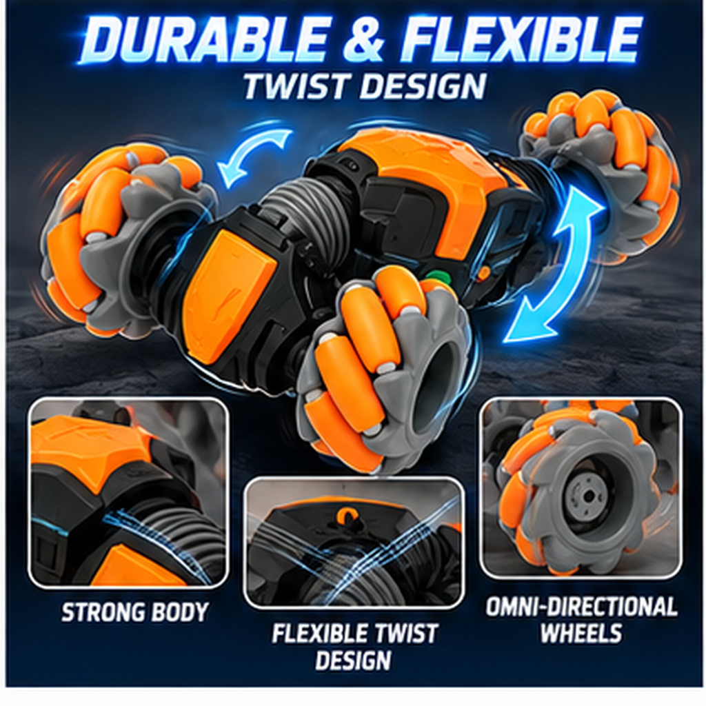 RC Transforming Stunt Car with 360° Rotating Wheels