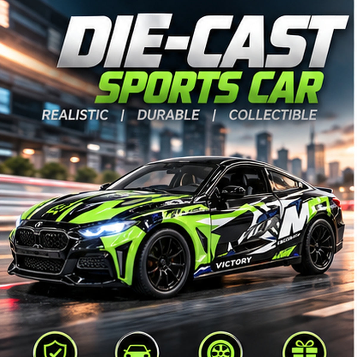1:24 Scale Die-Cast Sports Car Model
