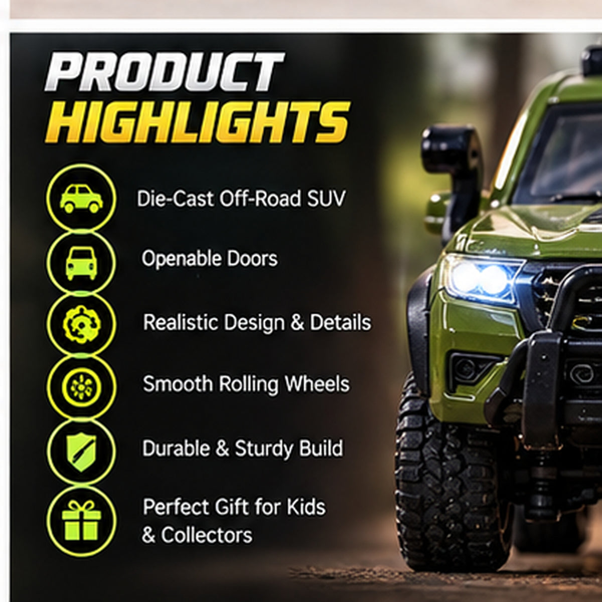 1:24 Scale Rugged Off-Road SUV Toy Model