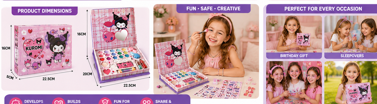 28-in-1 Kids Makeup Pretend Play Kit
