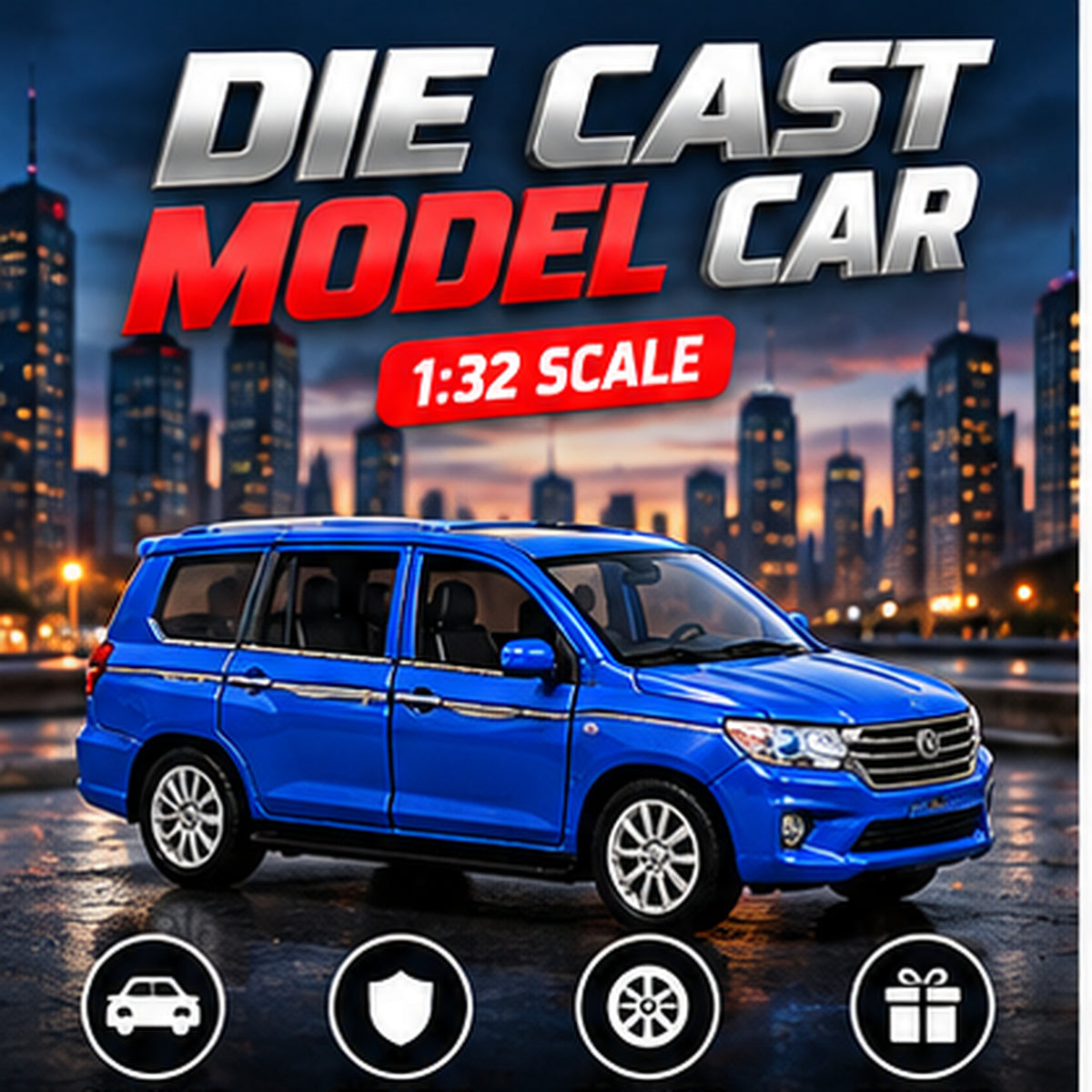 12pcs Miniature 1:32 Die-Cast Model Van Set
