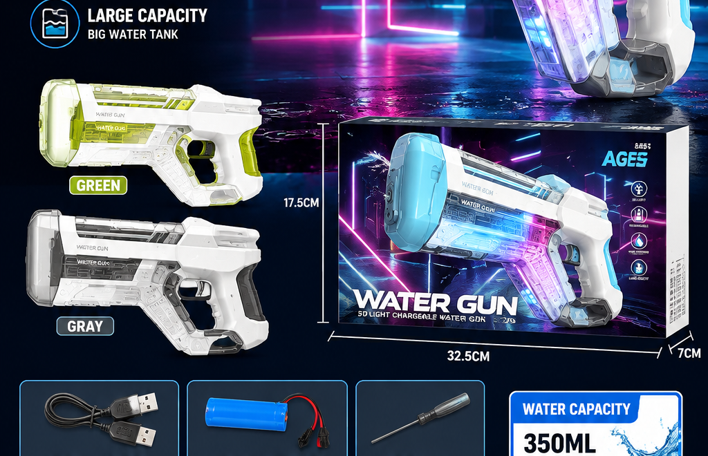3D Light Rechargeable Electric Water Blaster Toy