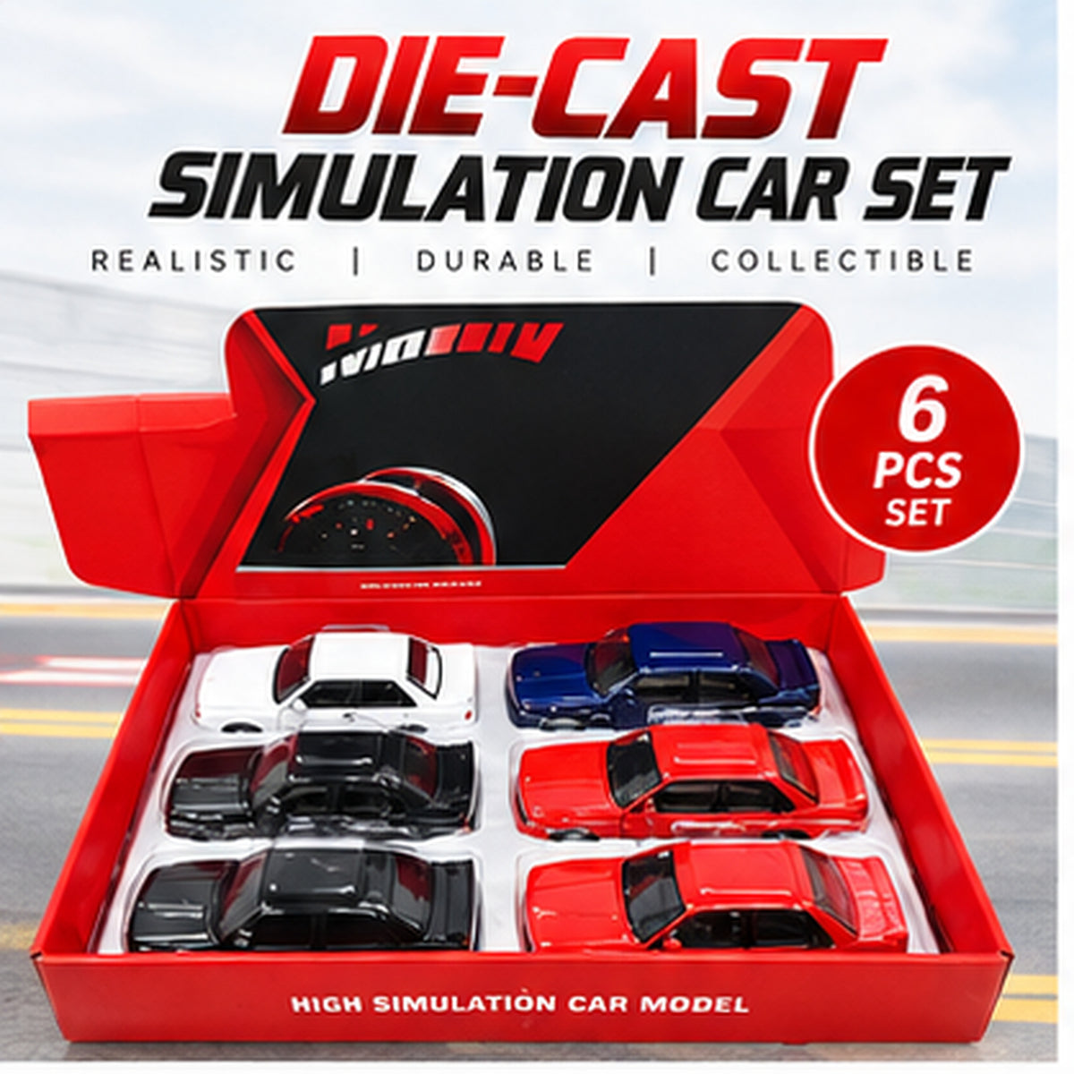 6pcs Miniature Die-Cast Sports Car Model Set