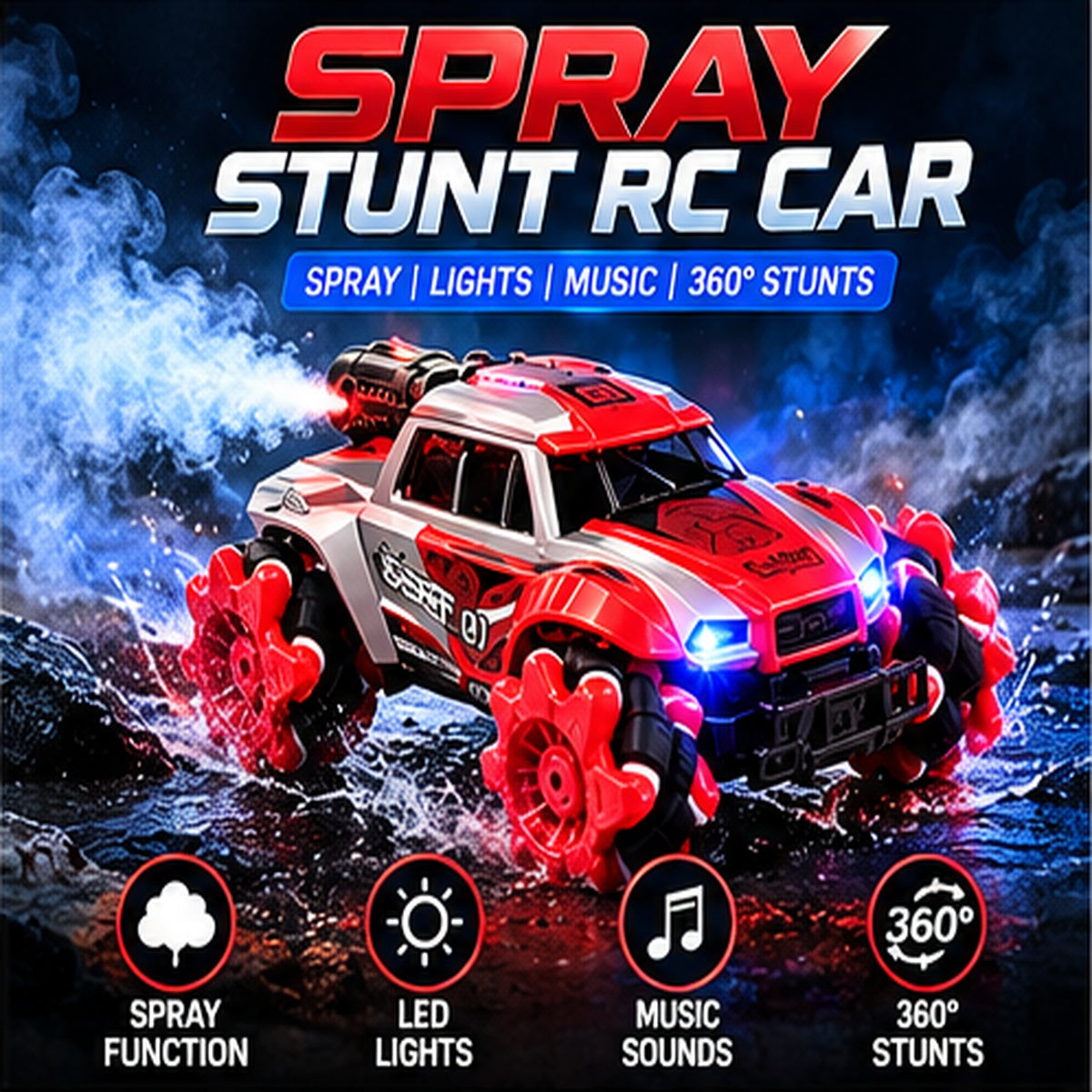 Remote Control Stunt Car with Spray Mist