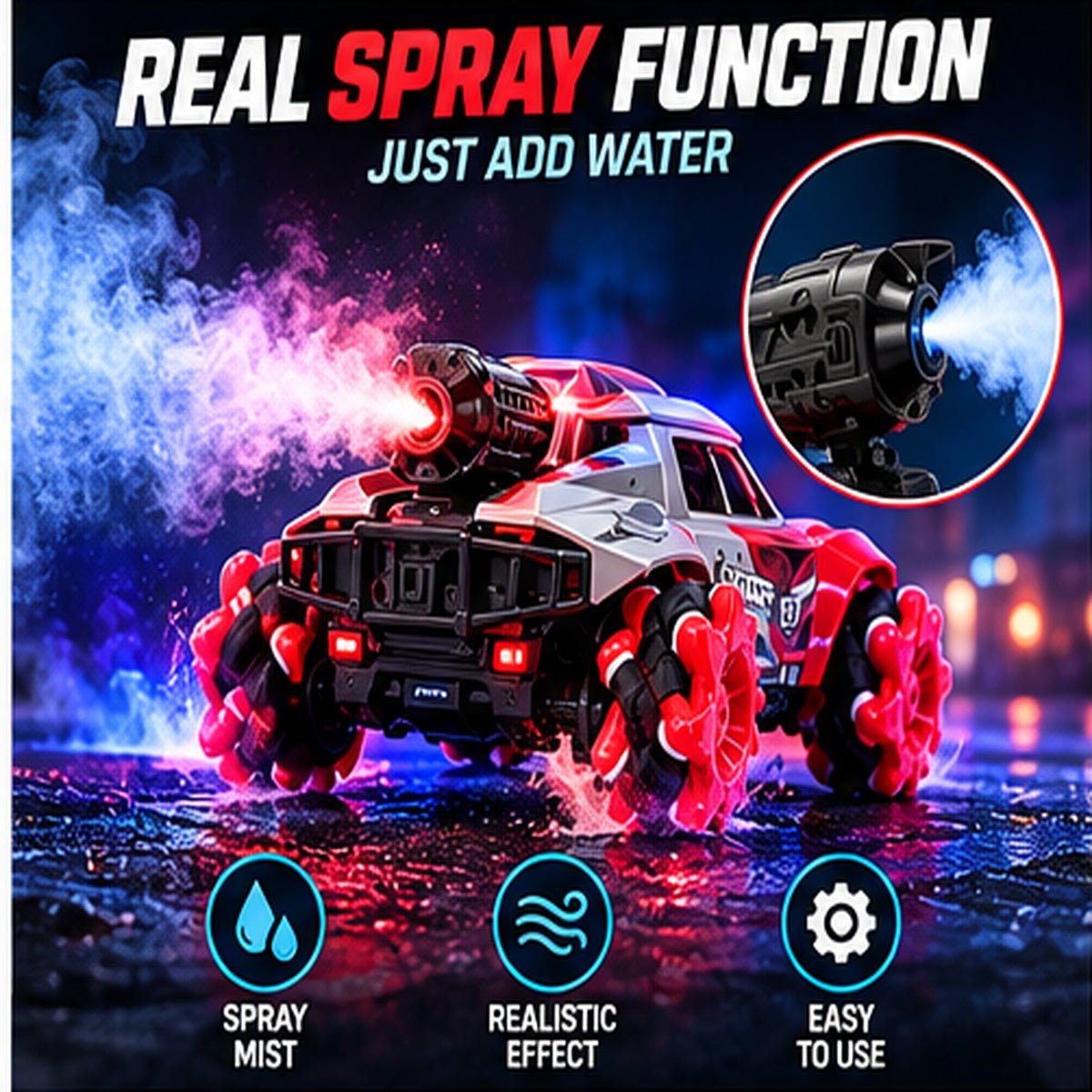 Remote Control Stunt Car with Spray Mist