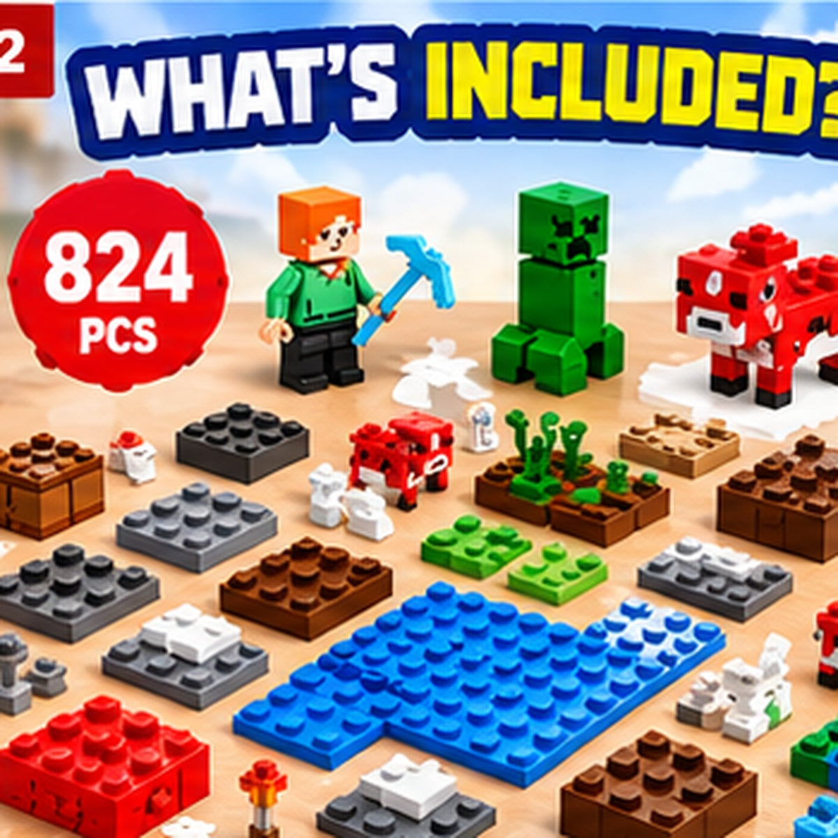 824-Piece Creative Construction Building Block Set