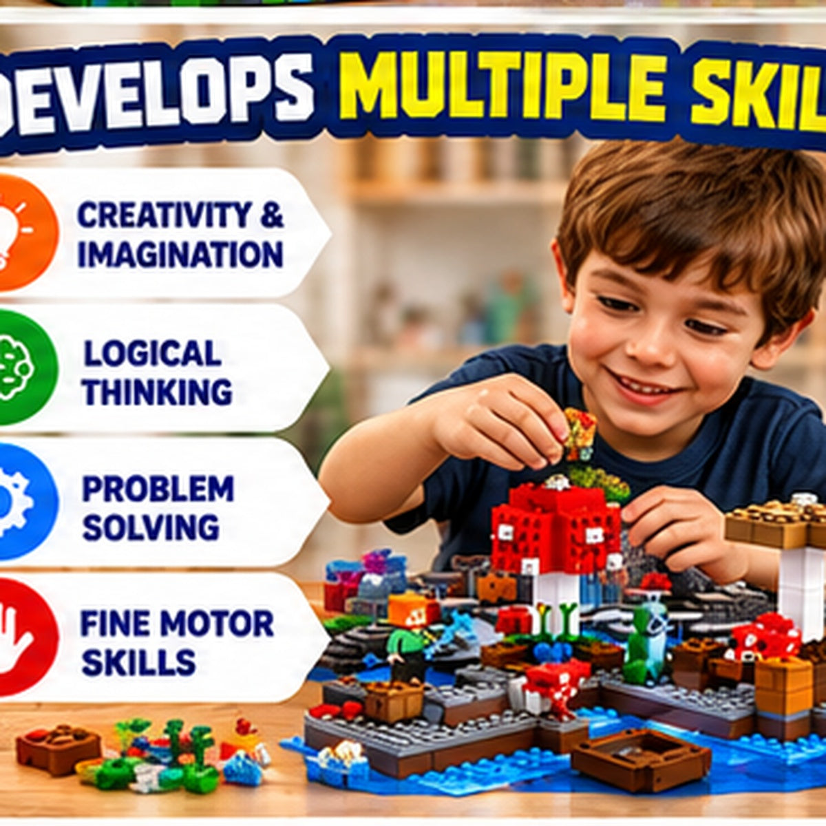 824-Piece Creative Construction Building Block Set