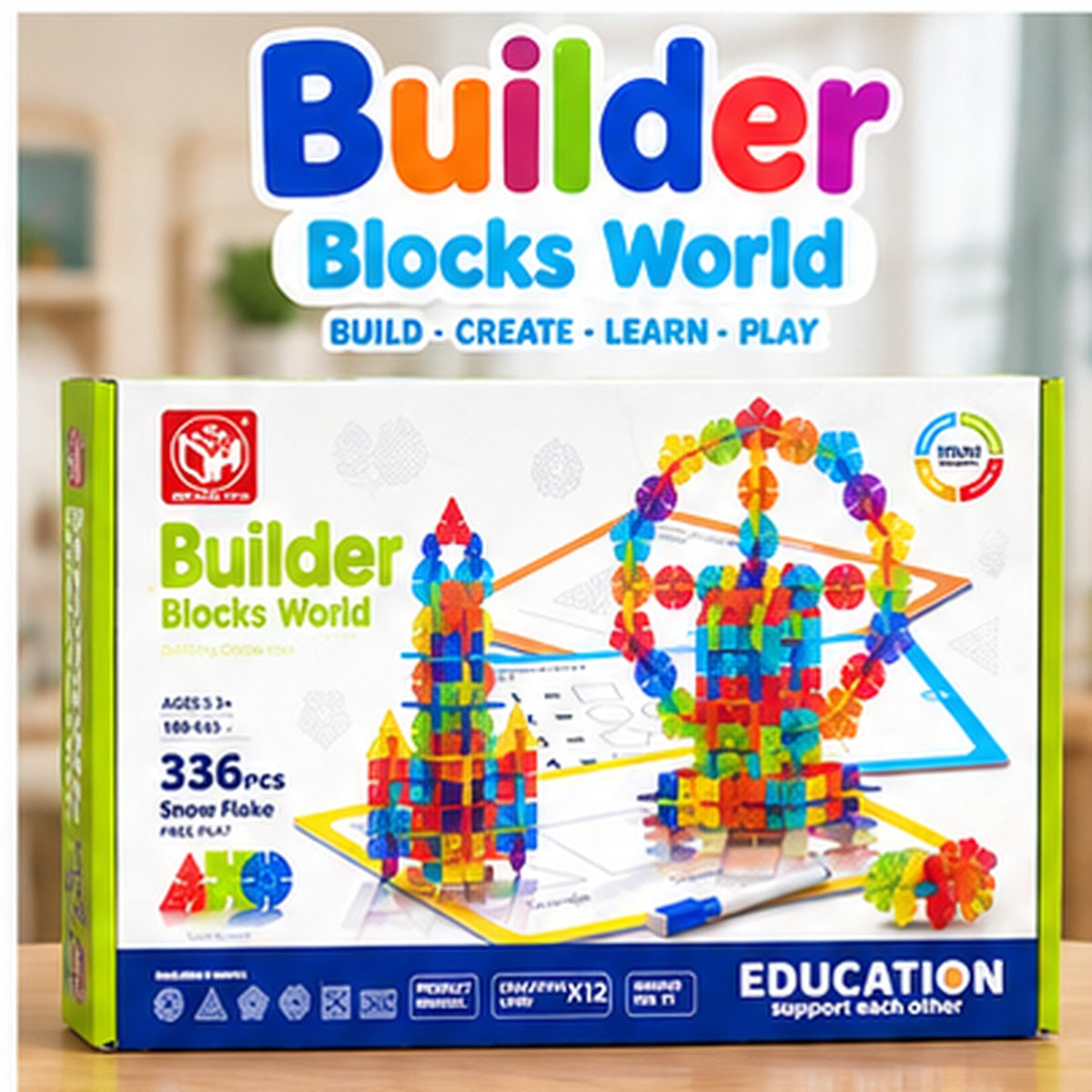 336-Piece Snowflake Building Blocks Set