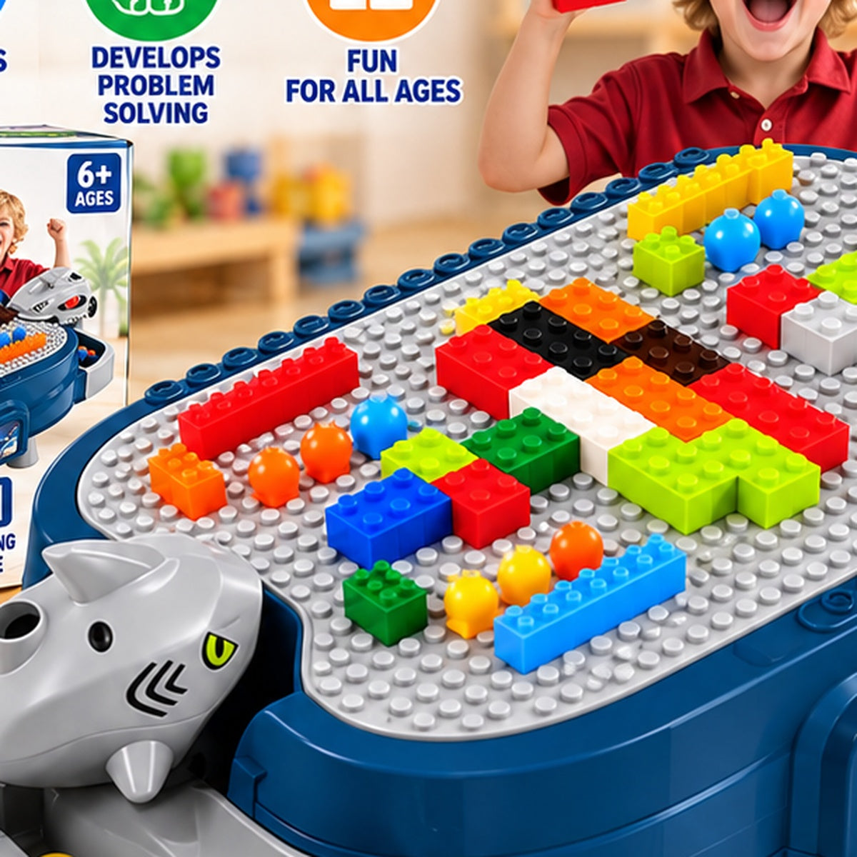 2-in-1 Multifunctional Building Block Table & Battle Game