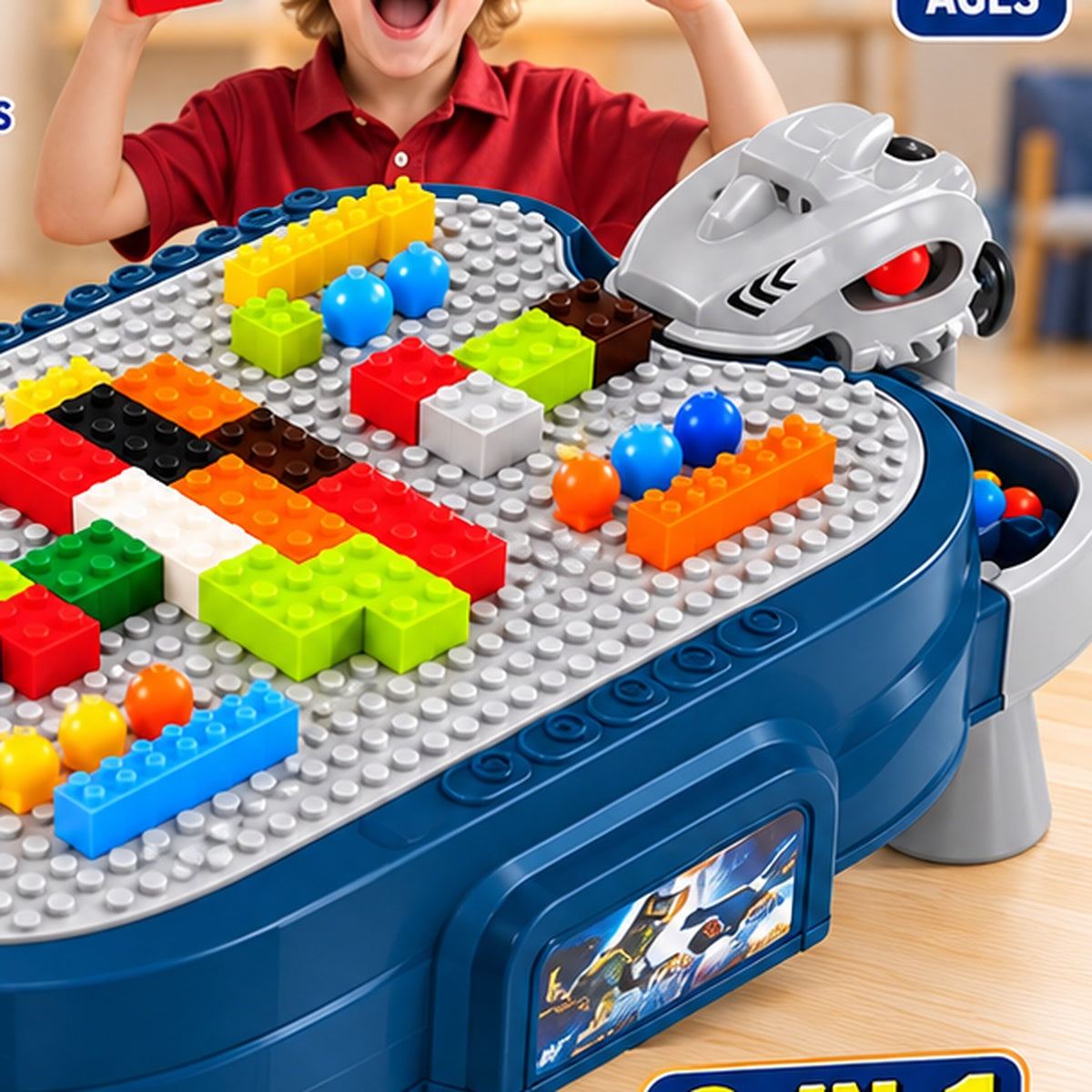 2-in-1 Multifunctional Building Block Table & Battle Game
