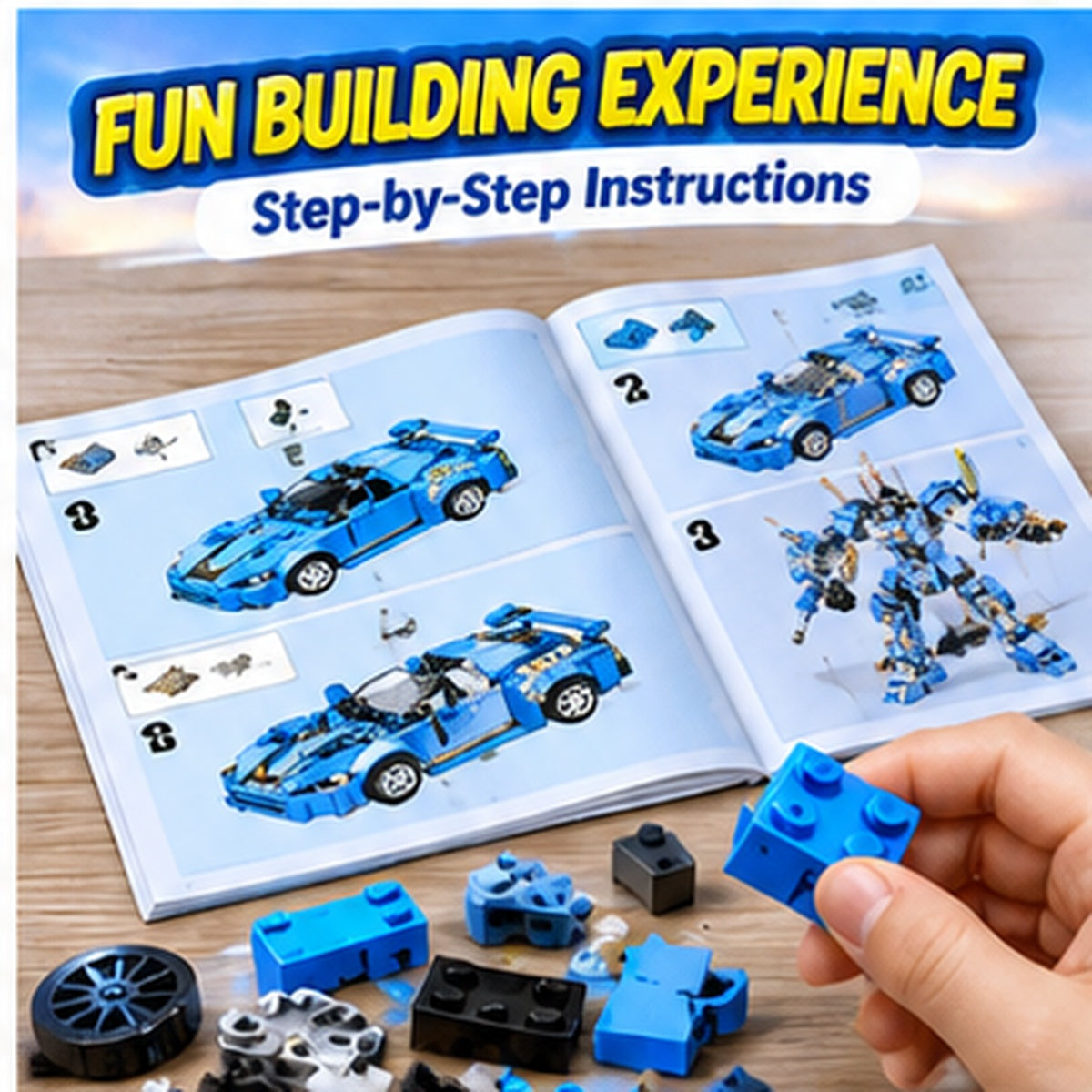 Robot Transforming Building Blocks Set – 355+ Pieces
