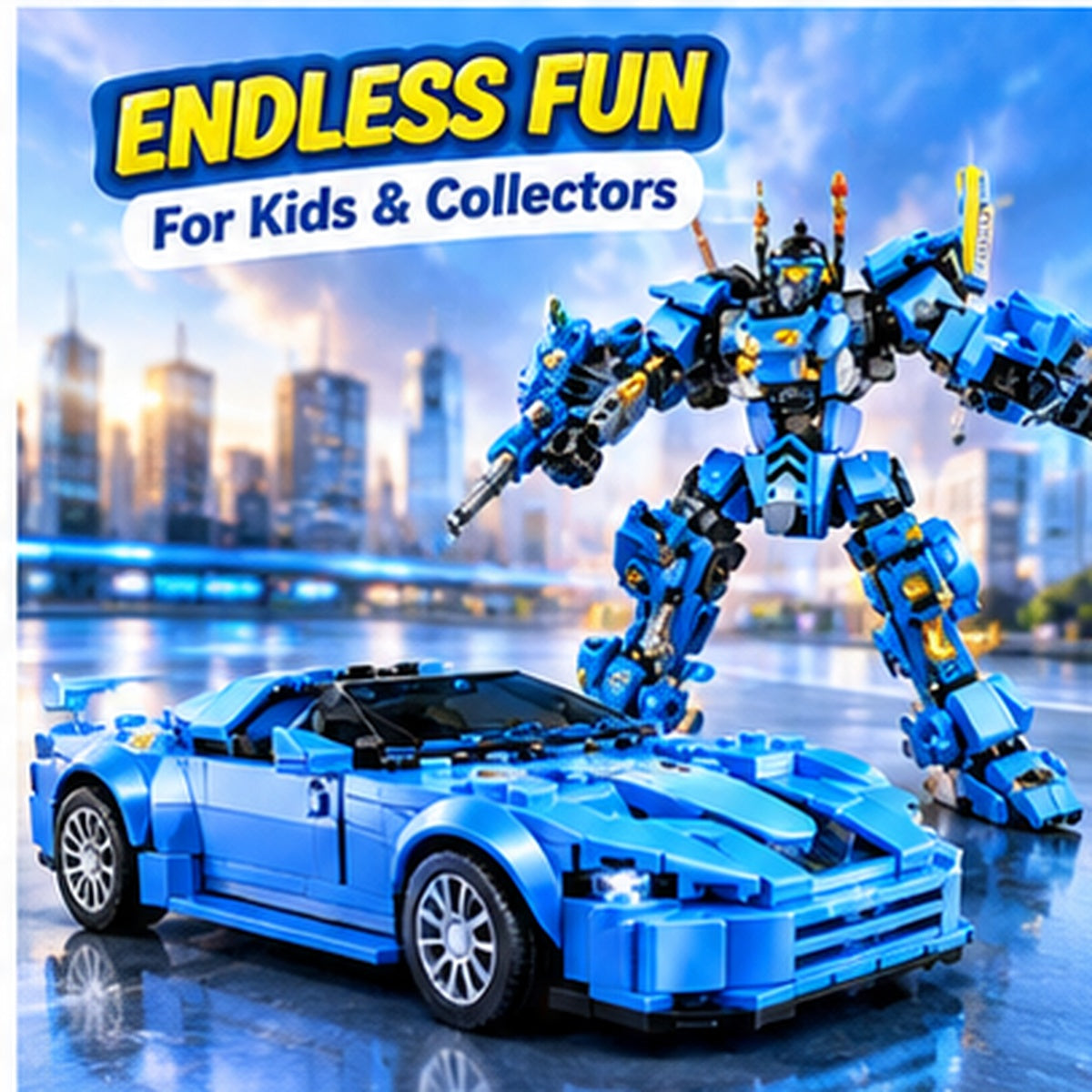 Robot Transforming Building Blocks Set – 355+ Pieces
