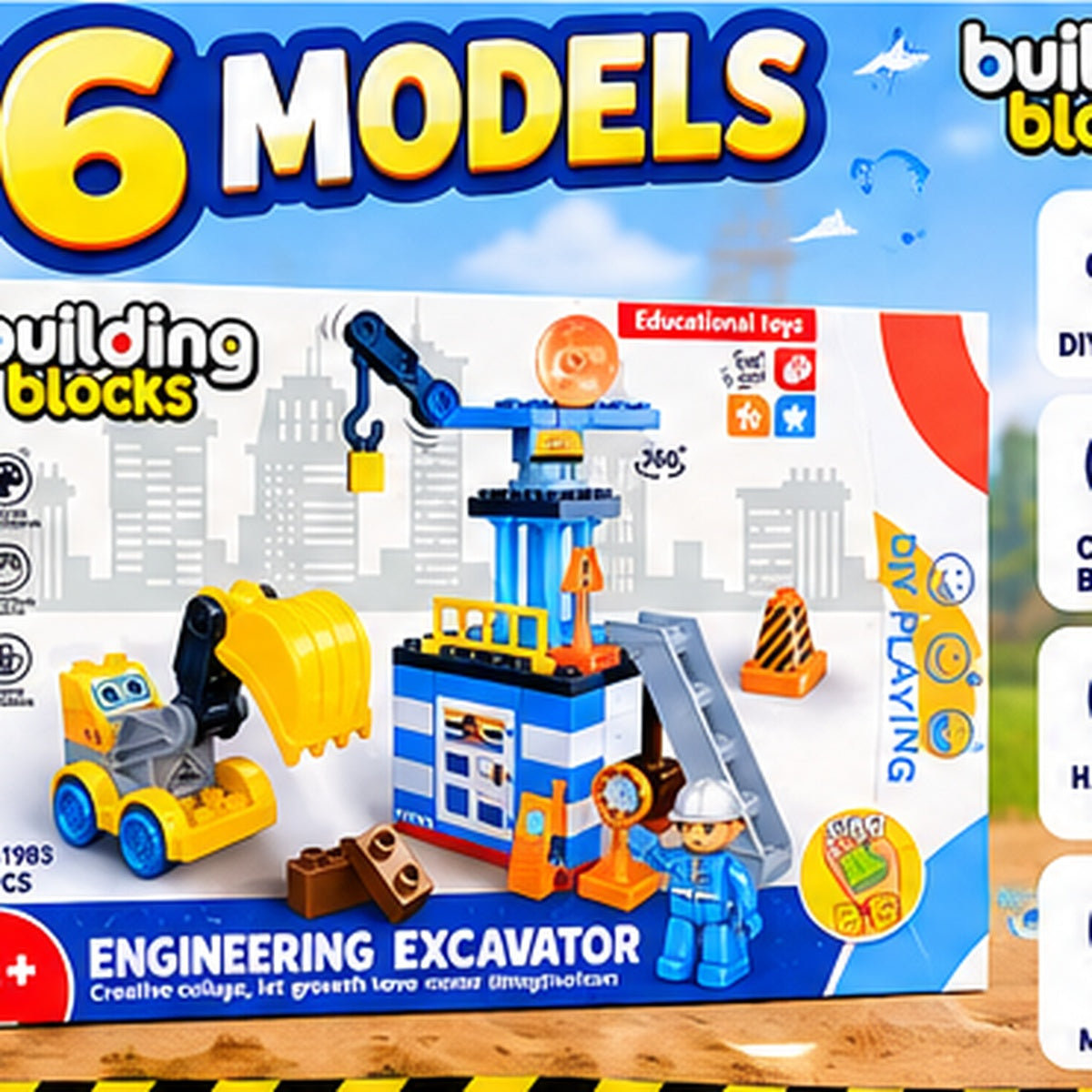 6-in-1 Construction Toy Building Blocks Set