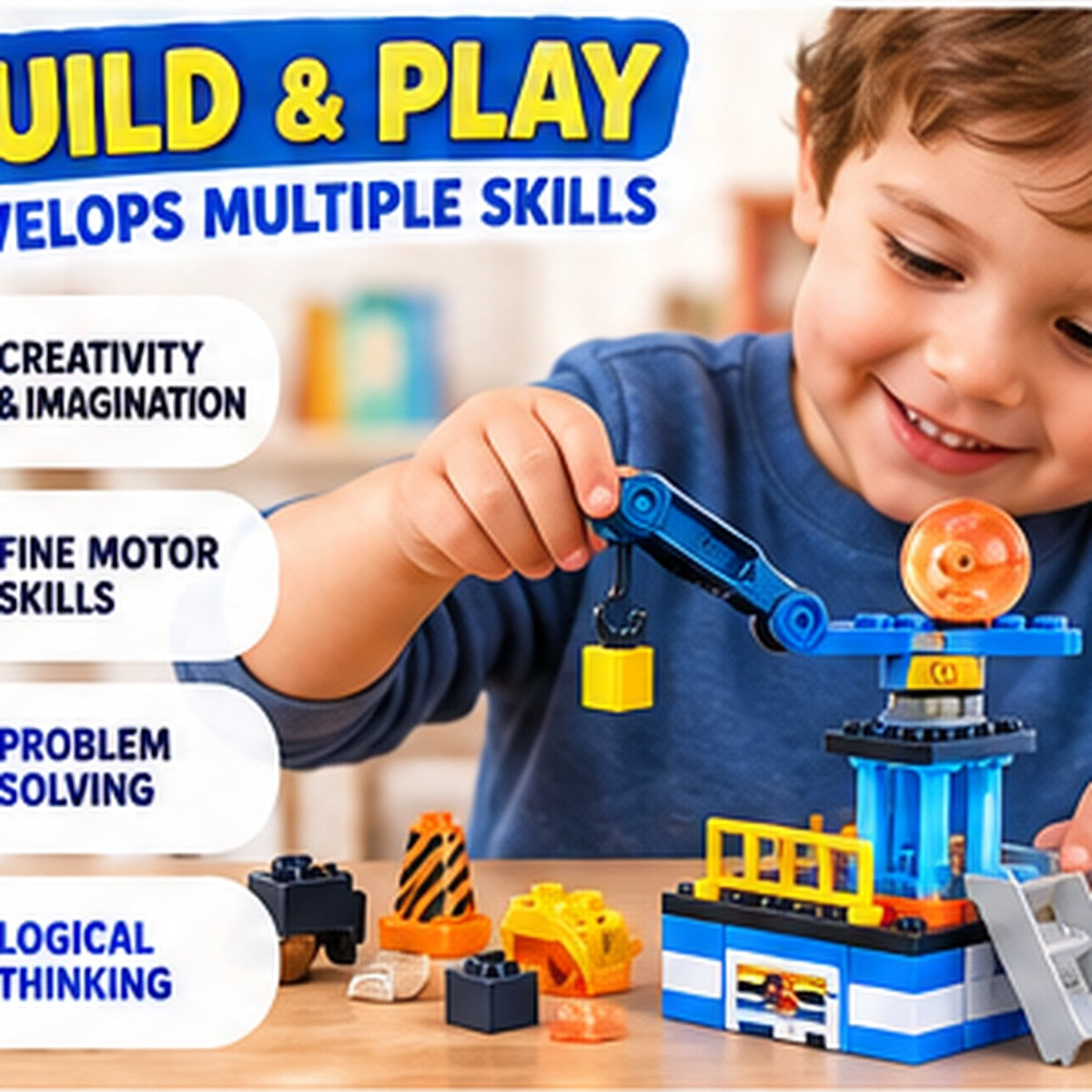 6-in-1 Construction Toy Building Blocks Set