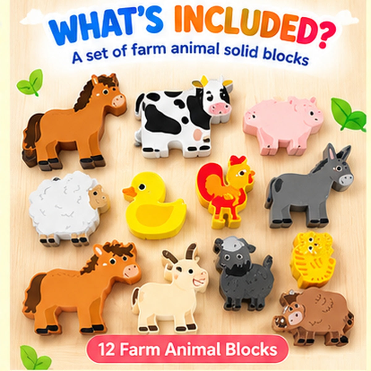 Farm Animal Wooden Block Puzzle