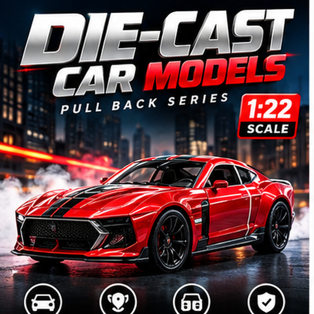 1:22 Die-Cast Sports Car Model