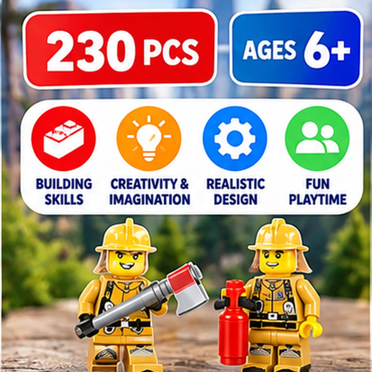 Fire Truck Building Blocks Set – 230 Pieces