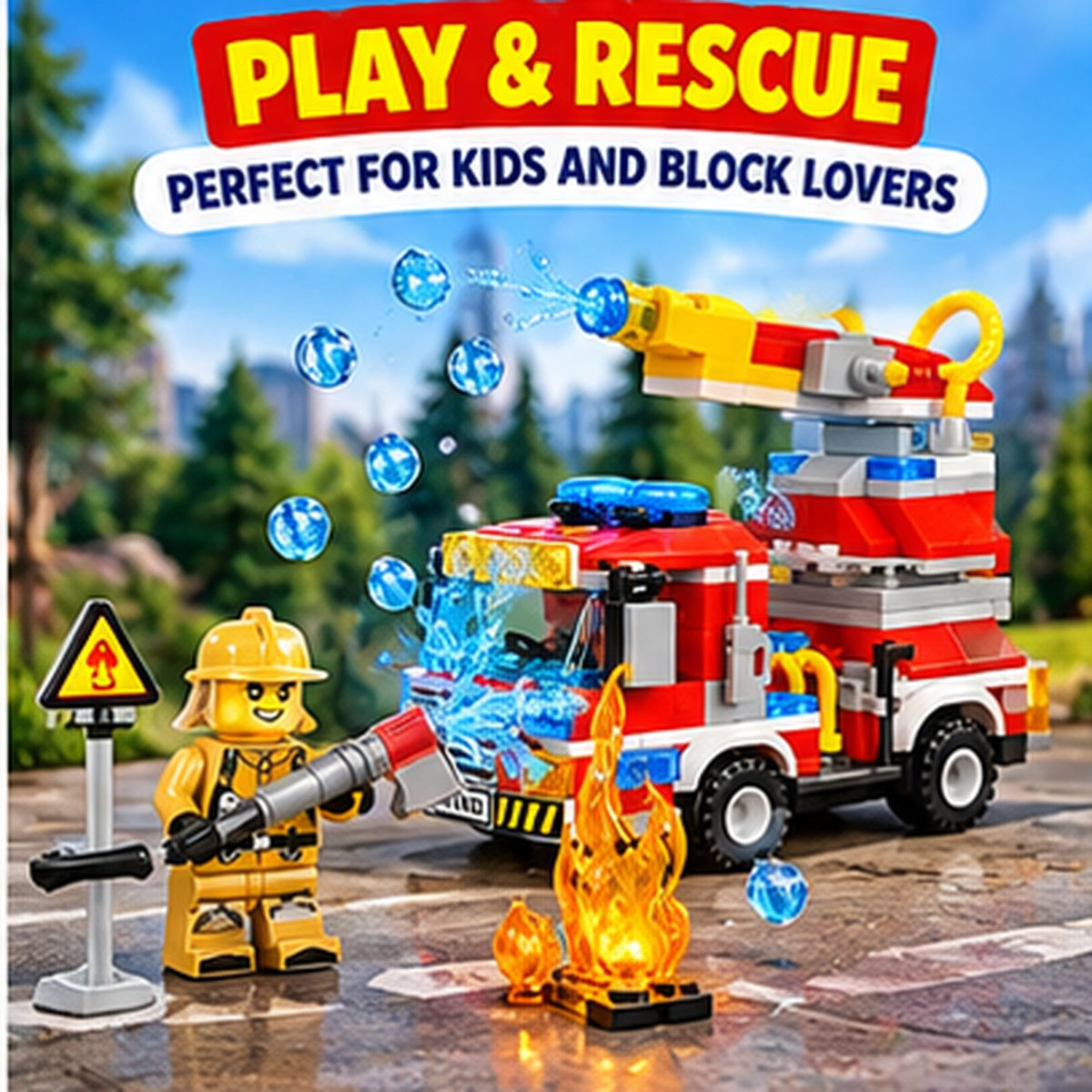 Fire Truck Building Blocks Set – 230 Pieces