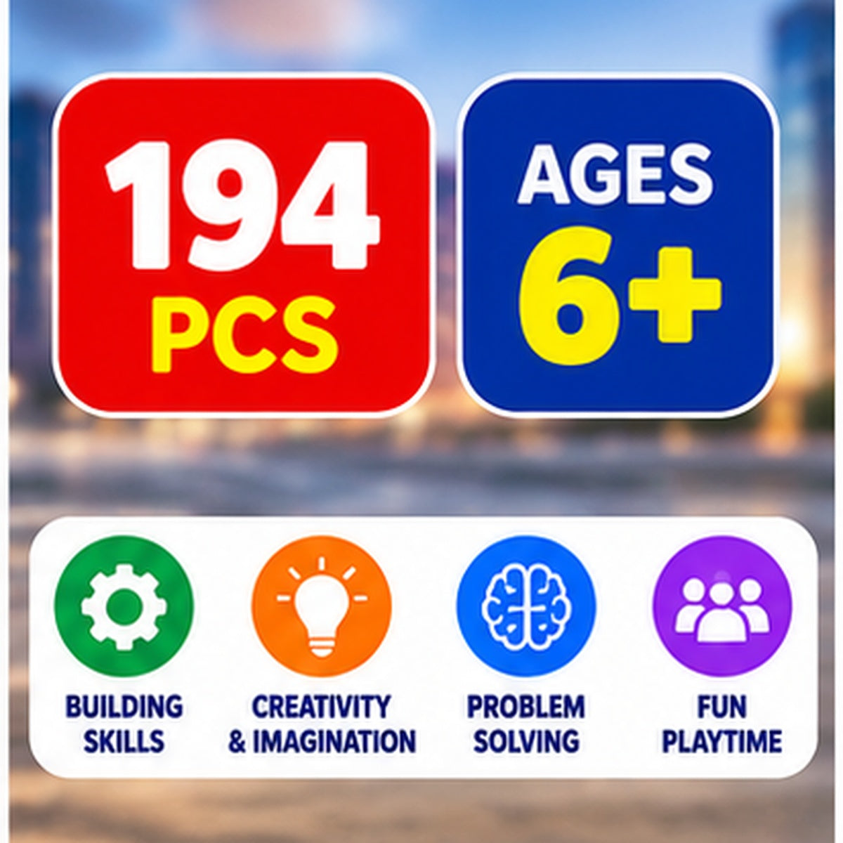 City & Police Car Building Blocks Set