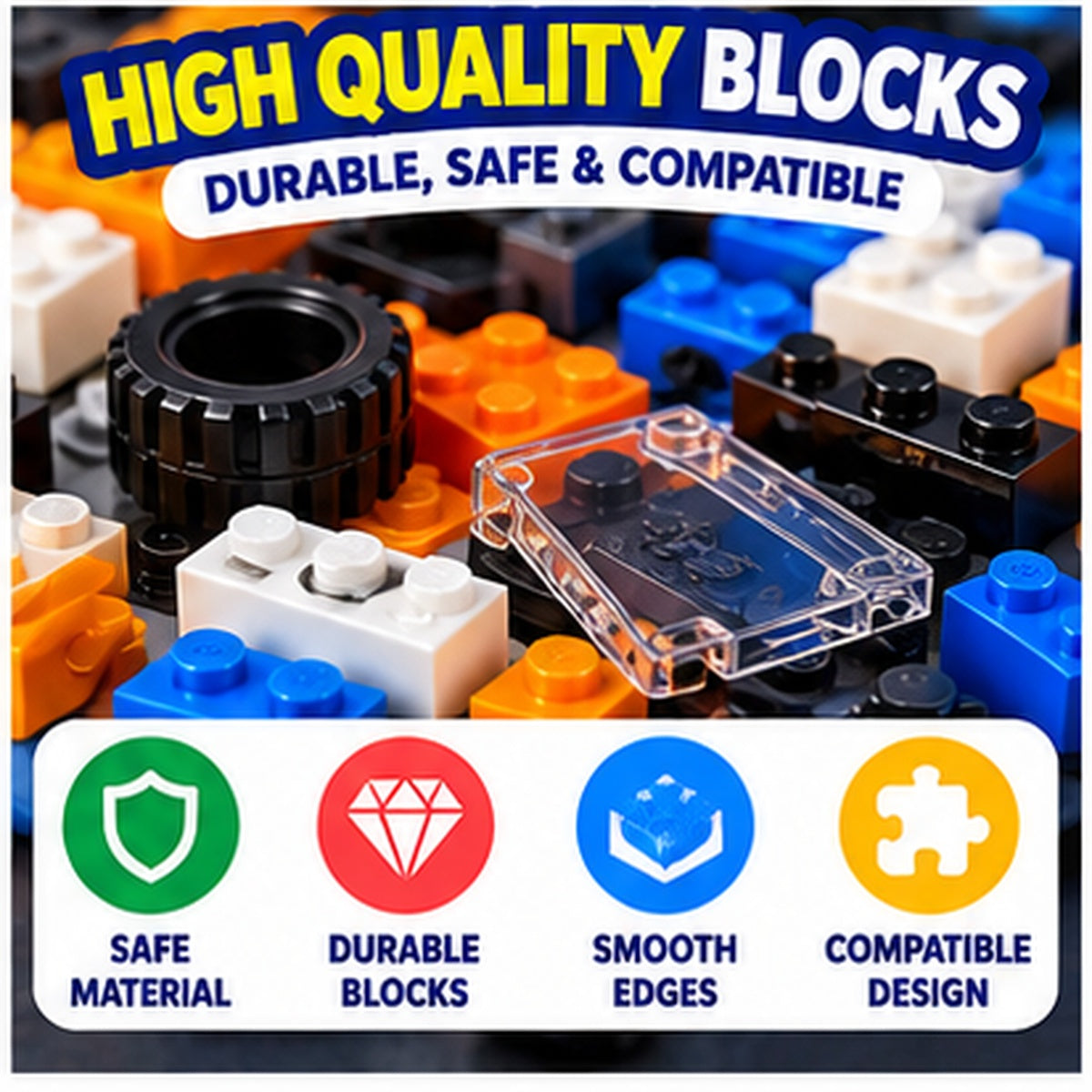 City & Police Car Building Blocks Set