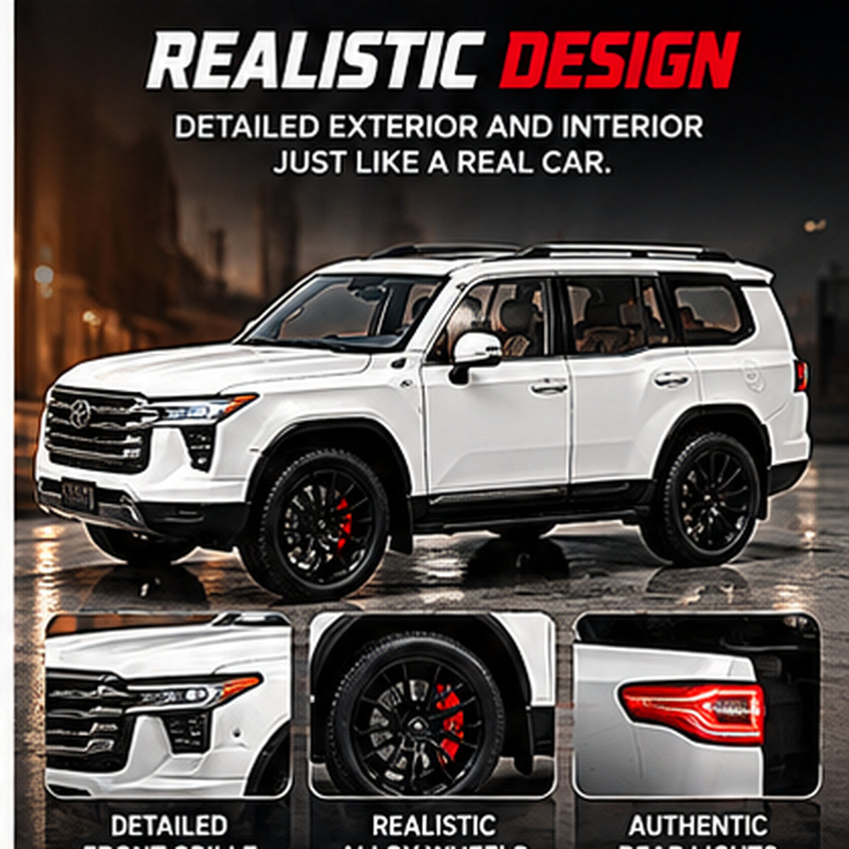 1:24 Die-Cast SUV Model Car with Lights & Sound