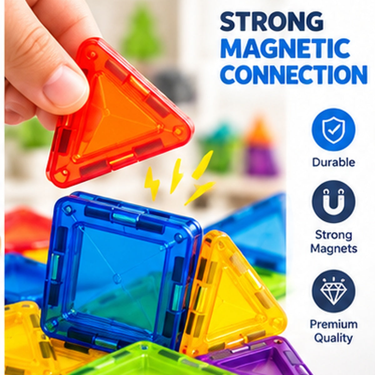 Magnetic Building Blocks Set – 155 Pieces