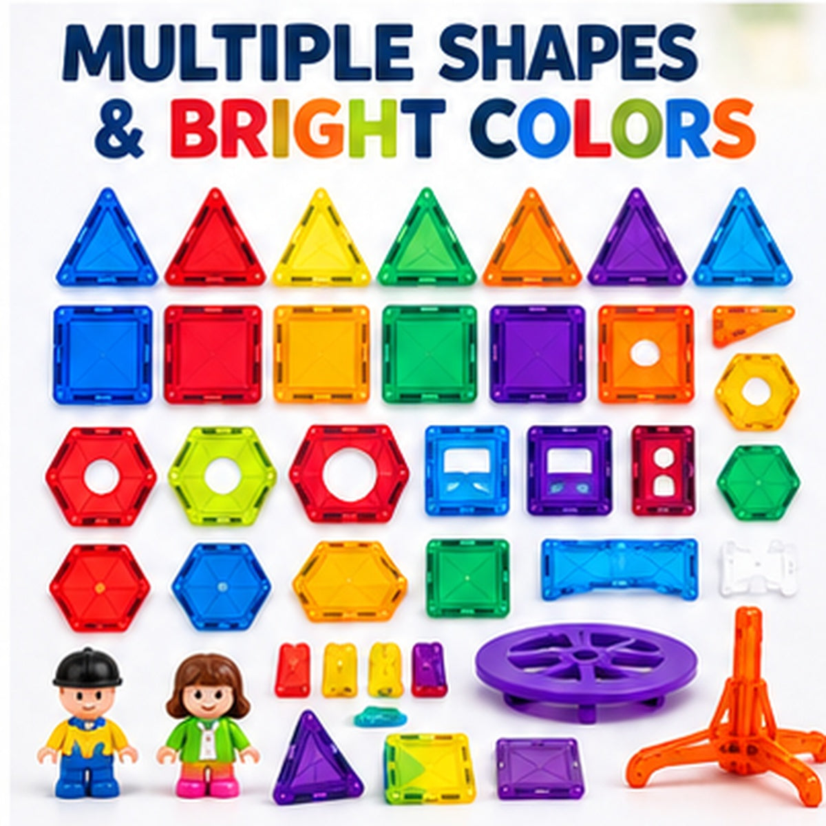 Magnetic Building Blocks Set – 155 Pieces