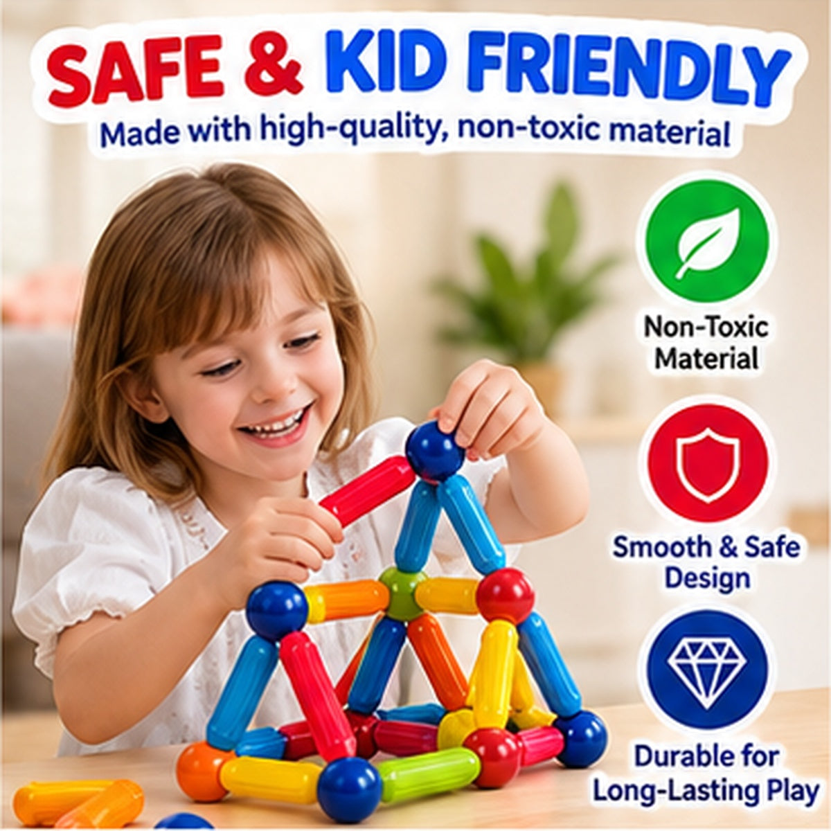 Magnetic Sticks Building Set – 138-Piece