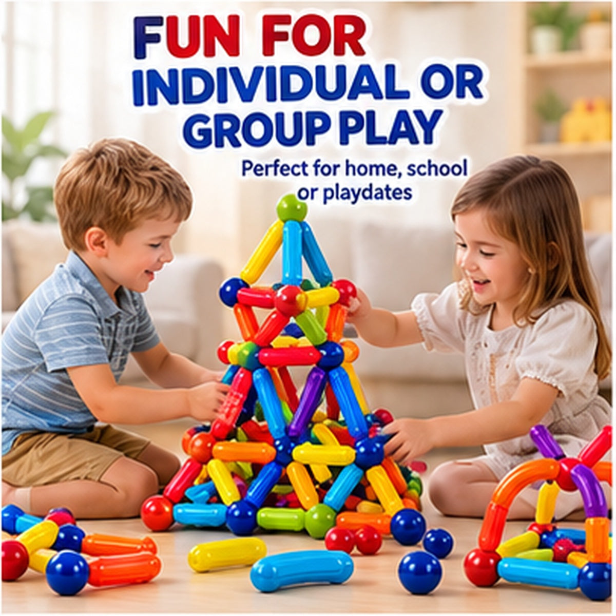 Magnetic Sticks Building Set – 138-Piece