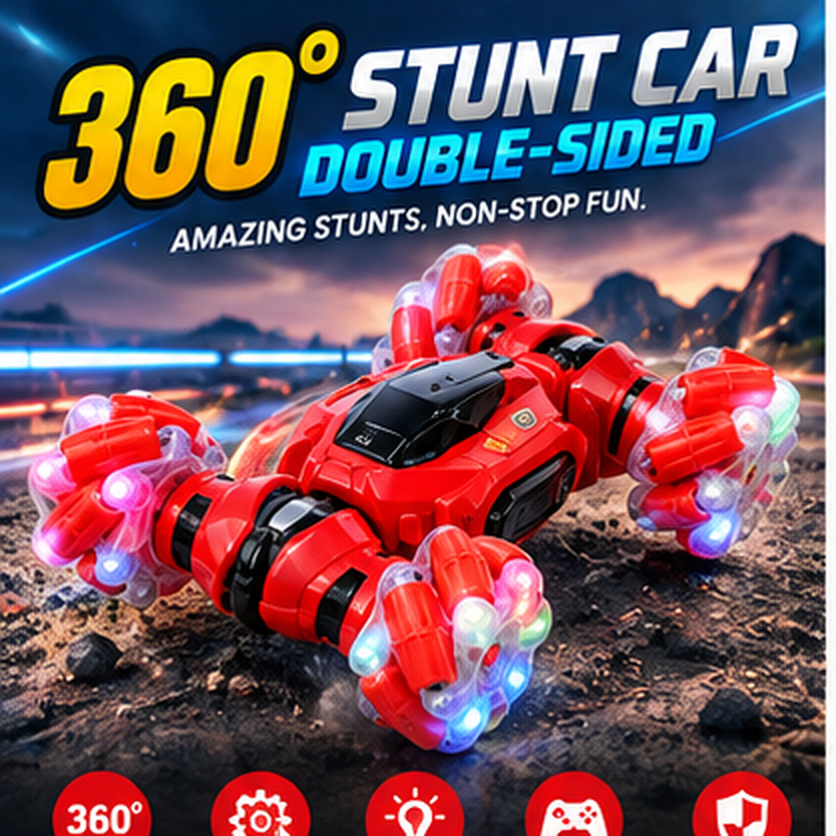 RC 2.4GHz Double-Sided 360° Stunt Car