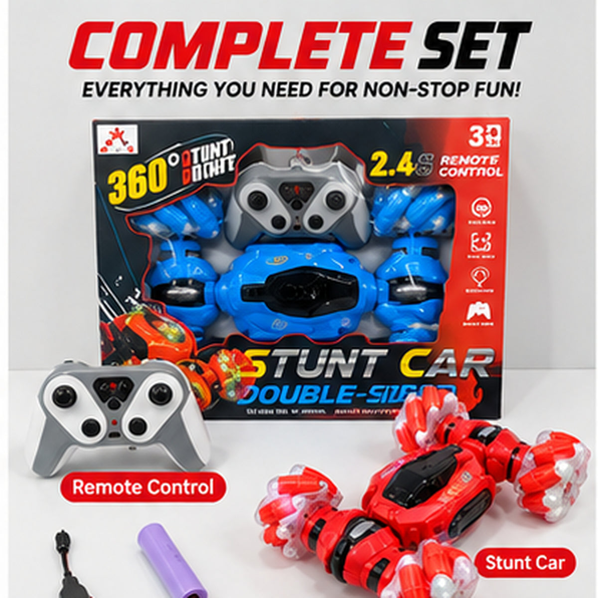 RC 2.4GHz Double-Sided 360° Stunt Car