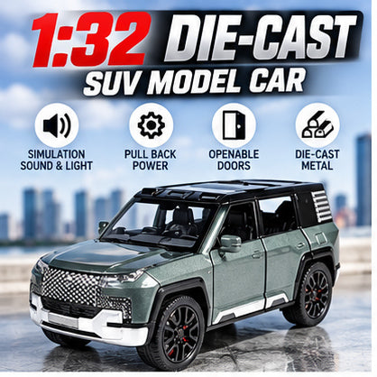 1:32 Die-Cast SUV Model Car with Lights & Sound