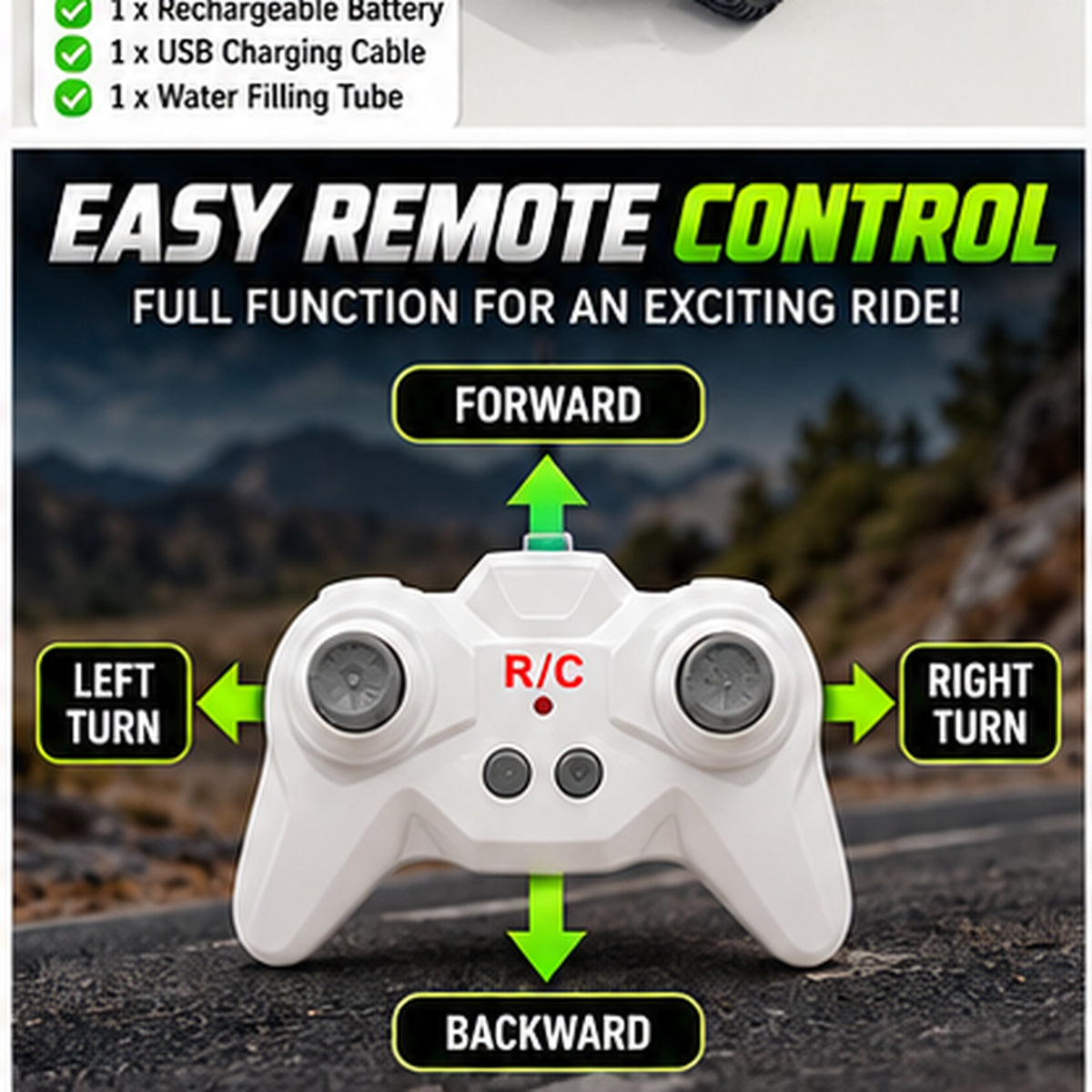 RC Off-Road Rechargeable 4x4 Truck