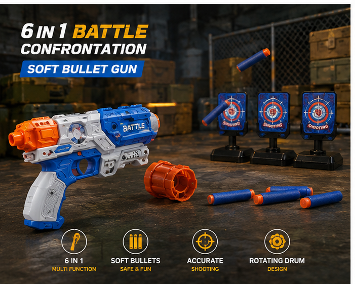 6-in-1 Soft Bullet Blaster Toy