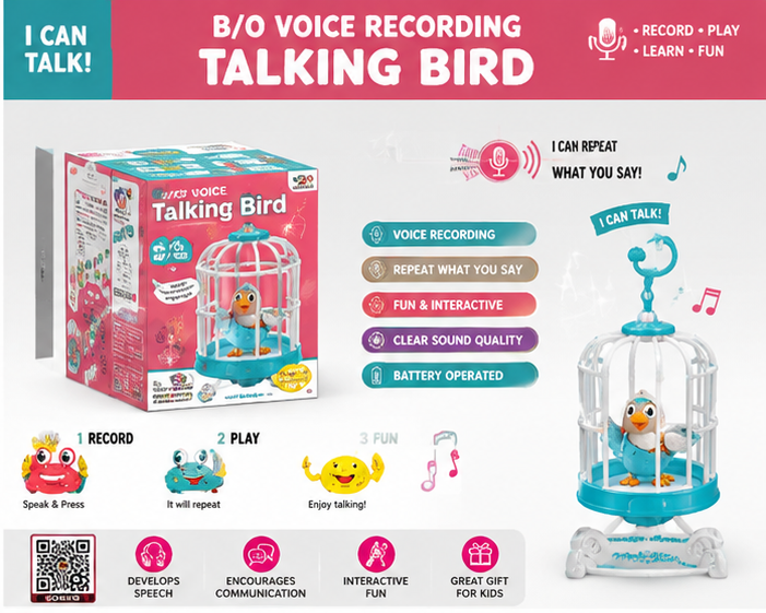 Interactive Voice Recording Talking Bird Toy