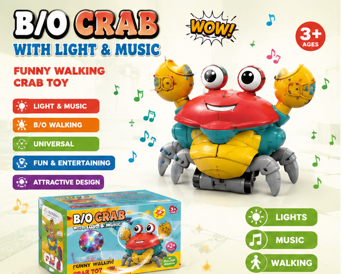 Dancing Crab Toy with Lights & Music