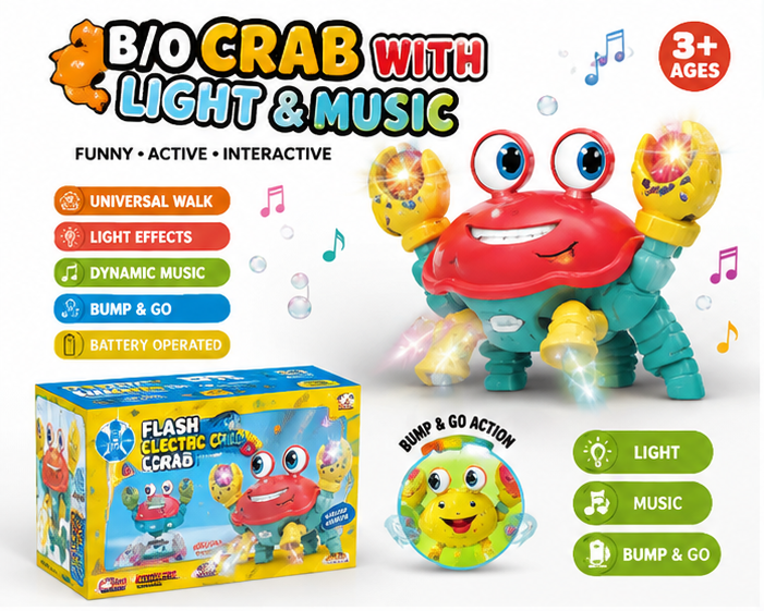 Dancing Crab Toy with Lights & Music