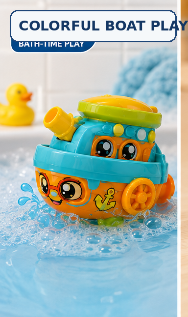 12-Piece Cute Boat Pull-Back Toy Set