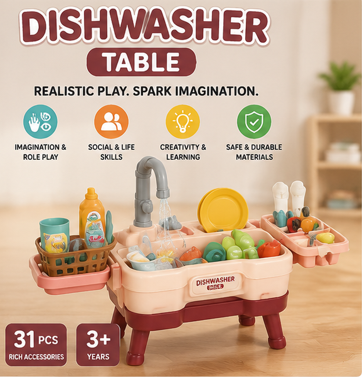 31-Piece Dishwasher Play Set