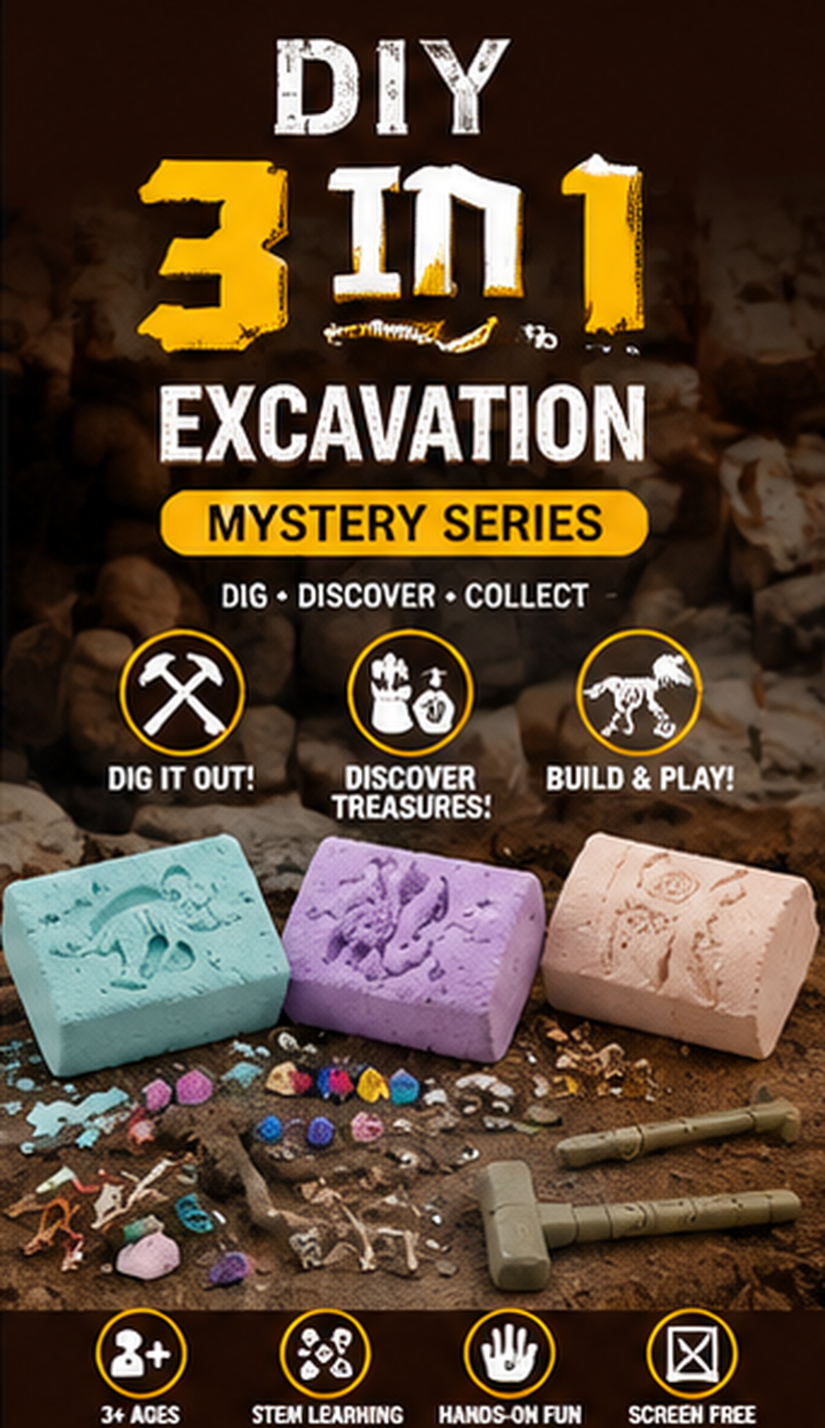 3-in-1 DIY Excavation Mystery Kit