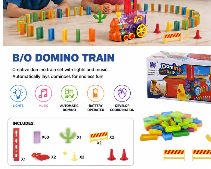 Automatic Domino Train Set for Kids