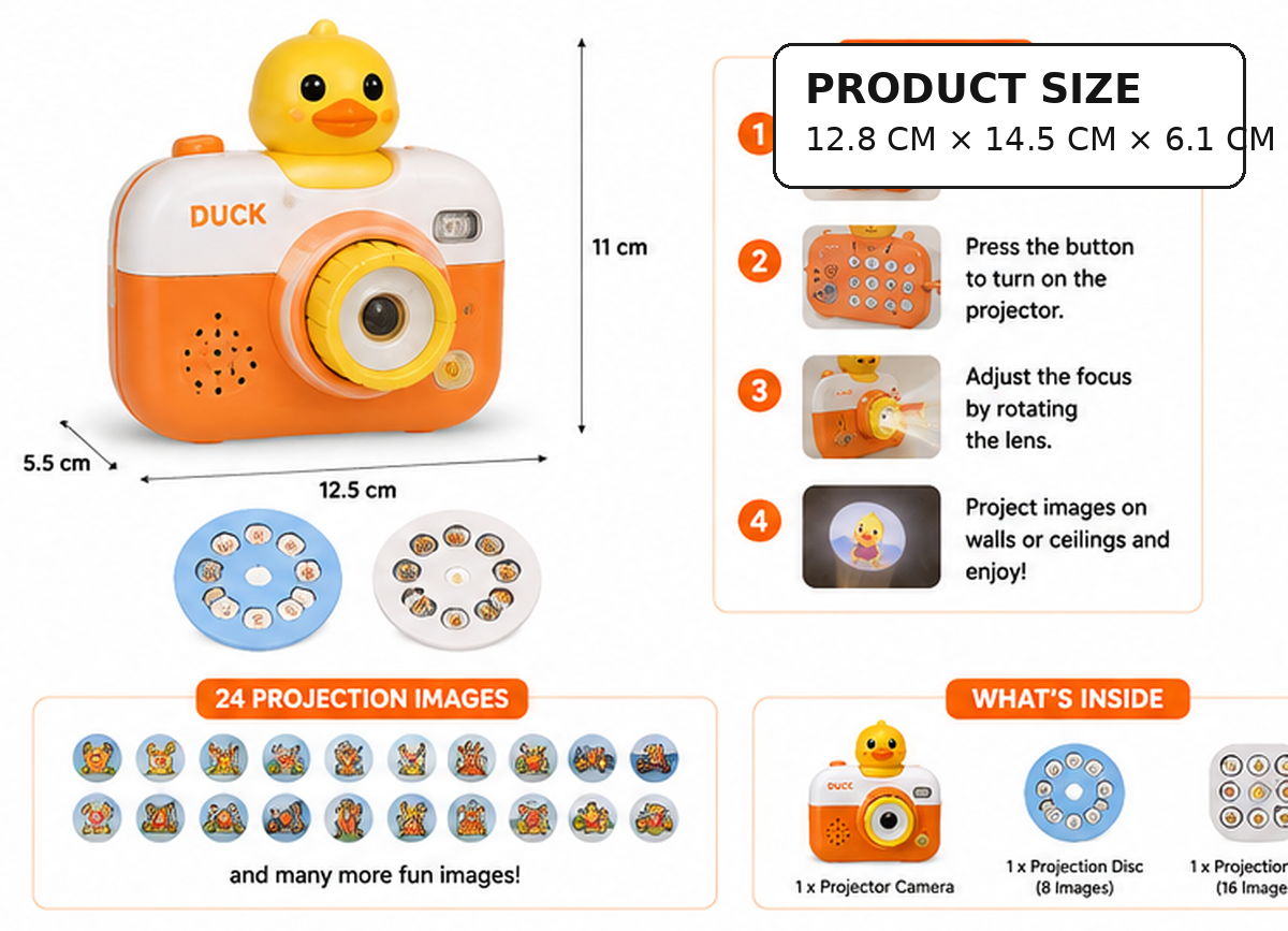 Duck Projector Camera for Kids