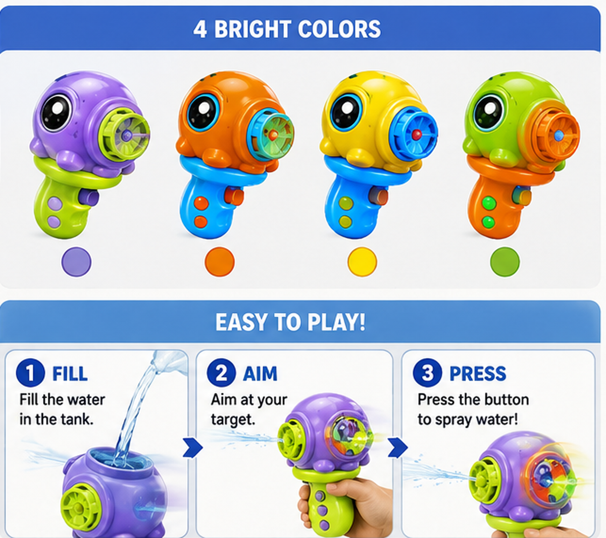 12-Piece Gyro Octopus Water Pistol Set