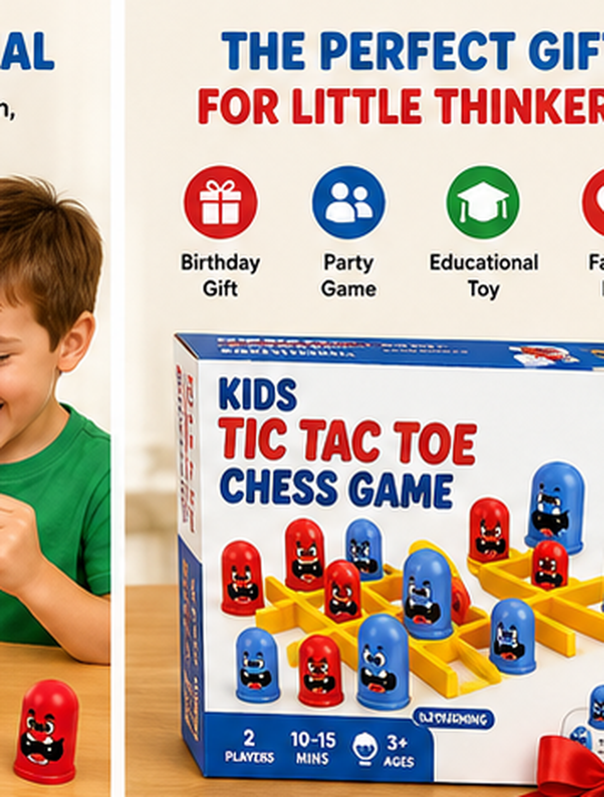 Kids Tic-Tac-Toe Chess Game