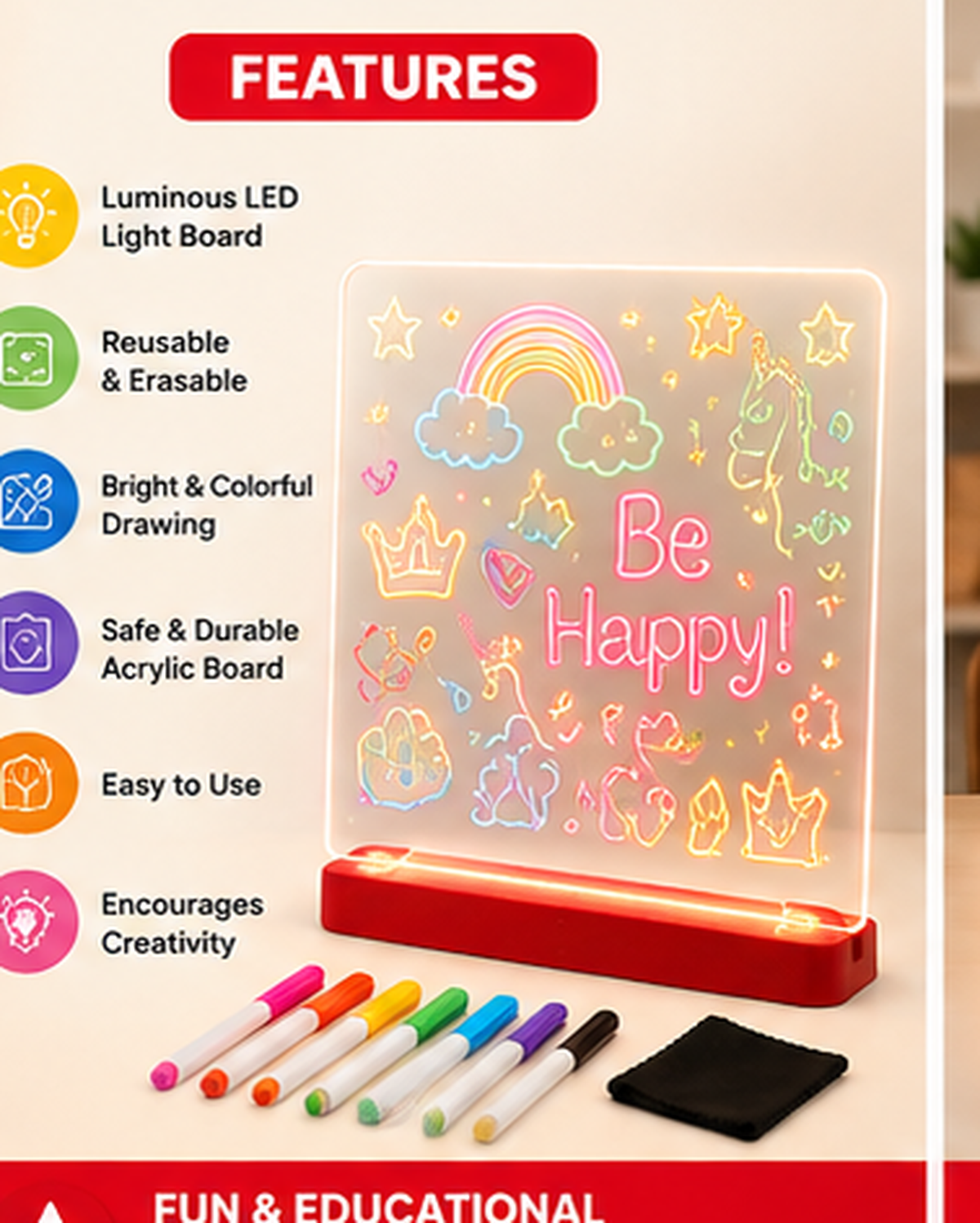 Luminous Acrylic Drawing Board